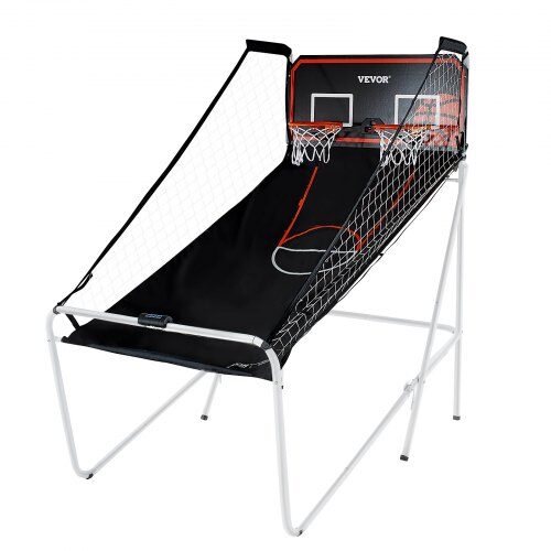 Basketbollspel Arcade, Fällbar Dubbelkast, 209x113x205 cm, Svart, Inomhussport