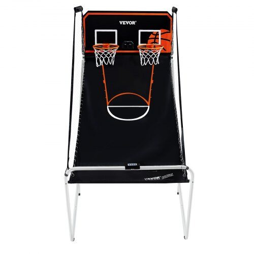 Basketbollspel Arcade, Fällbar Dubbelkast, 209x113x205 cm, Svart, Inomhussport