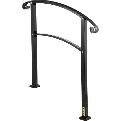 Handledare, 3-stegs trappräcke i smidesjärn, 63.5x97x106 cm, svart