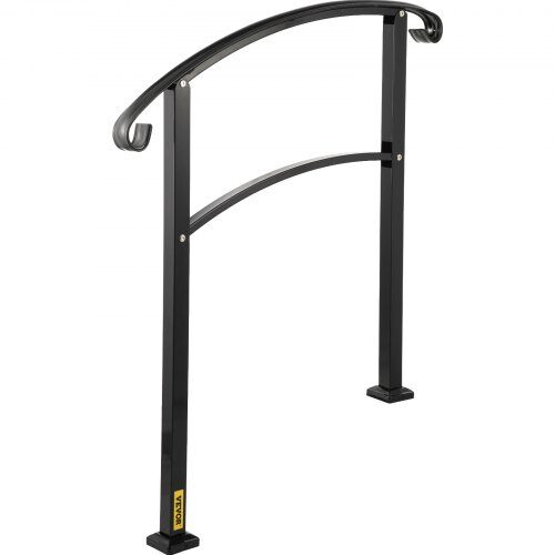 Handledare, 3-stegs trappräcke i smidesjärn, 63.5x97x106 cm, svart