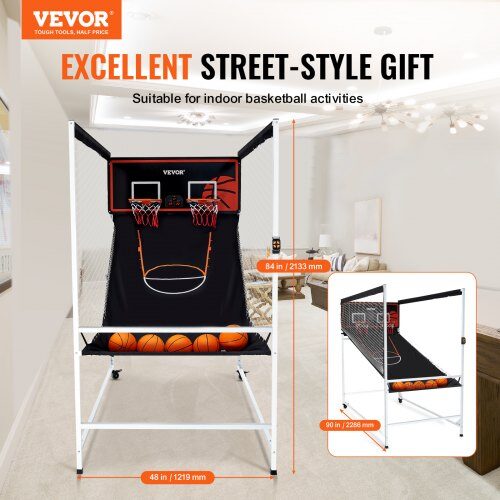 Basketbollsarkadspel, 2286x1219x2133 mm, Svart, Inomhussport