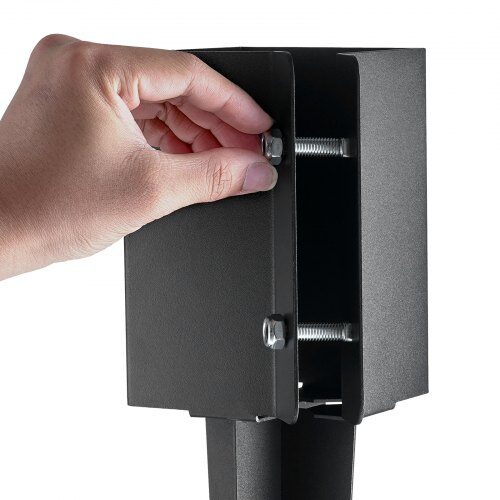 Hegnspostanker, 61x10.2x10.2 cm, Sort, Metal pulverlakeret