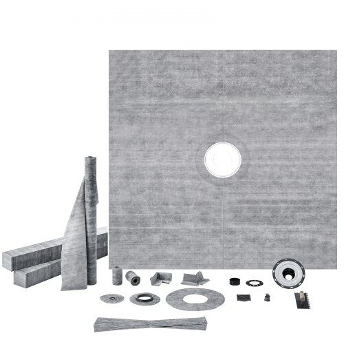 Duschkantssats, 182,8x182,8x3,2 cm, Grå, vattentätt set