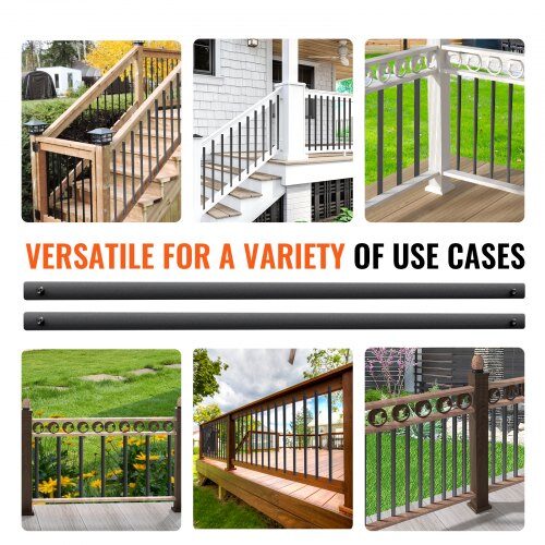 Trappebalustre, 25x965 mm, Sort, Aluminium
