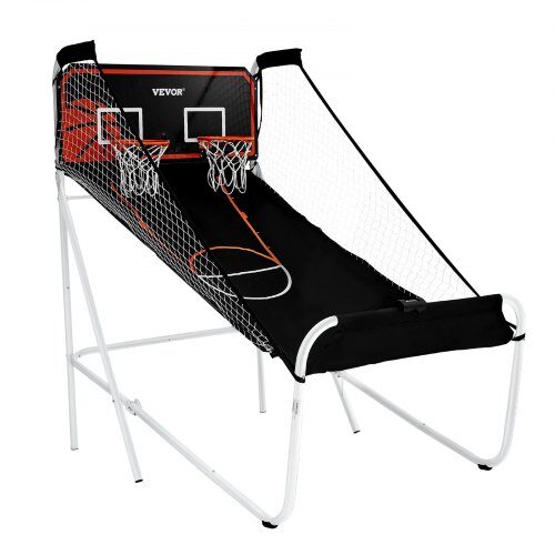 Basketbollspel Arcade, Fällbar Dubbelkast, 202x136x205 cm, Svart & Vit Basketbollspel Arcade, Fällbar Dubbelkast, 202x136x205 cm, Svart & Vit