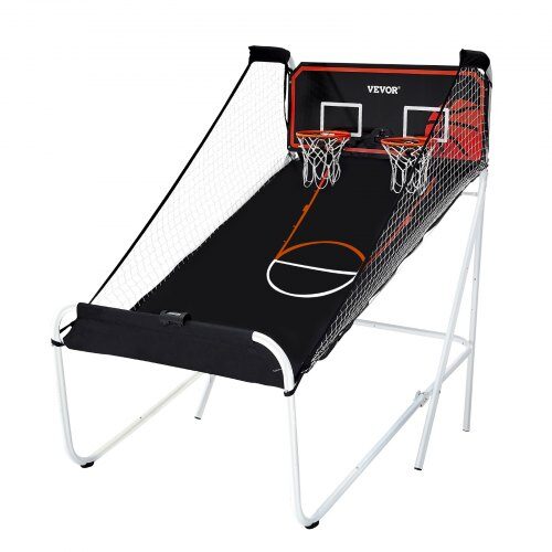 Basketbollspel Arcade, Fällbar Dubbelkast, 202x136x205 cm, Svart & Vit