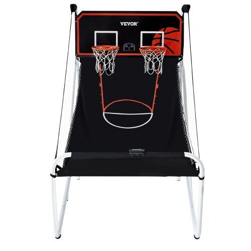 Basketbollspel Arcade, Fällbar Dubbelkast, 202x136x205 cm, Svart & Vit