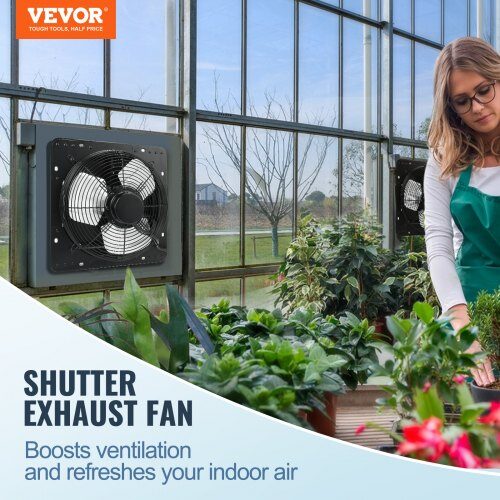 Udsugningsventilator, 38x38x19 cm, Sort, Metal, Ventilation