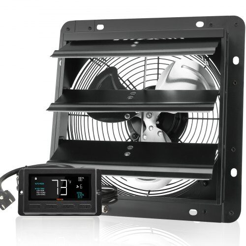 Udsugningsventilator, 32,5x32,5x20 cm, Sort, Metal, Ventilation