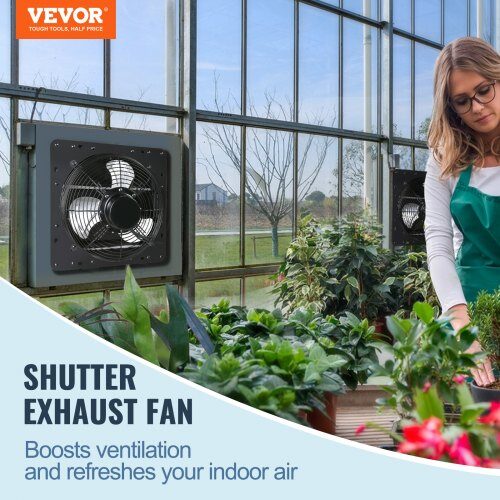 Udsugningsventilator, 32,5x32,5x20 cm, Sort, Metal, Ventilation