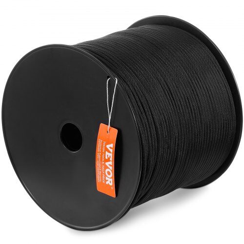 Nylonsnor, 5 mm x 304.8 m, Sort, flettet