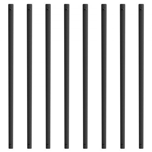 Trappräcke balustrar, 25x5.5x75 cm, Svart, Aluminium