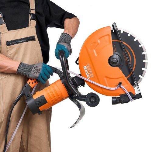 Elektrisk betonsav, 35.6 cm våd/tør skærer med vandpumpe, 72x24x33 cm