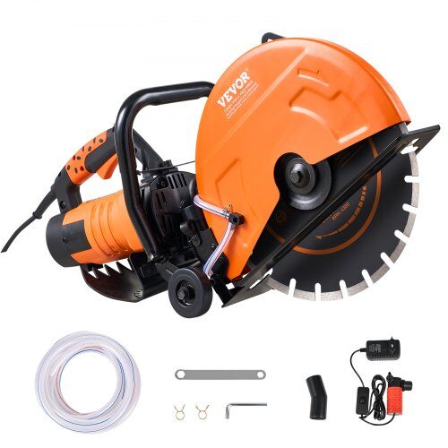 Elektrisk betonsav, 35.6 cm våd/tør skærer med vandpumpe, 72x24x33 cm
