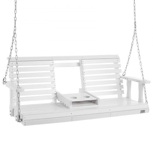 Gungbänk för veranda, 1523x710x600 mm, Vit, Trä