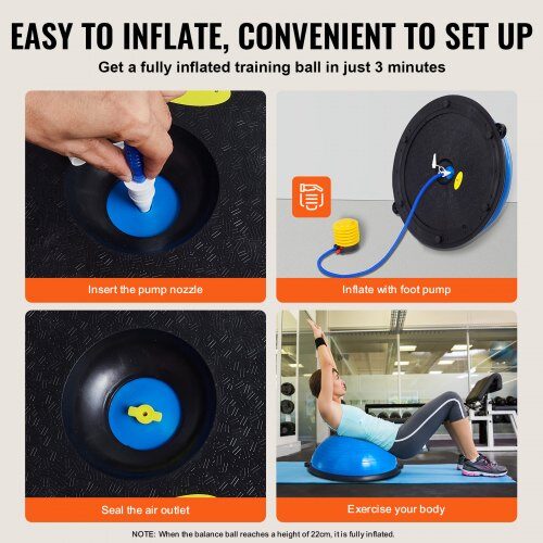 Balance Trainer, 62x21,5 cm, Blå, Stabilitetstræningsudstyr