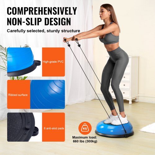 Balance Trainer, 62x21,5 cm, Blå, Stabilitetstræningsudstyr