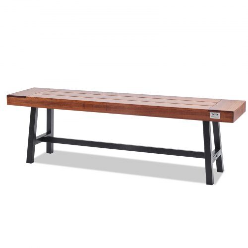 Udendørs bænk, 36.5x160x48.2 cm, træ, metal, havemøbler