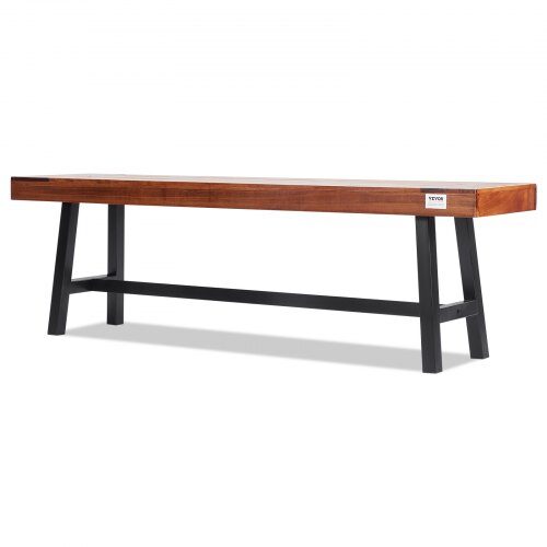 Udendørs bænk, 36.5x160x48.2 cm, træ, metal, havemøbler