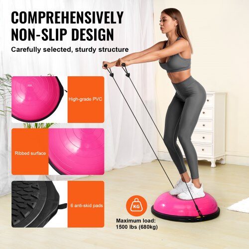 Balance Trainer, 66x20 cm, Pink, Yoga Fitness Udstyr