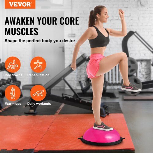 Balance Trainer, 66x20 cm, Pink, Yoga Fitness Udstyr