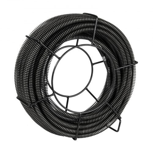 Afløbsrensningskabel, 100ft x 1.6 cm, Stål, 7 skærehoveder, Renseværktøj til rør