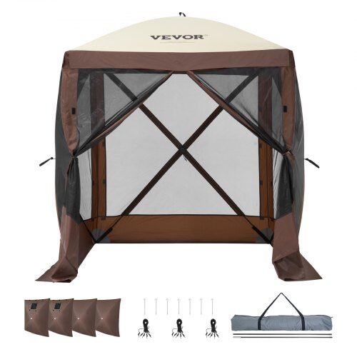 Pavillon Telt, 183x183x210 cm, Brun, Myggenet