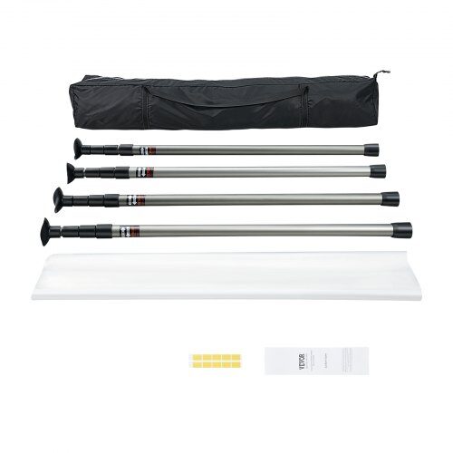 Dammskyddsstolpeset, 4 teleskopstolpar, 1000x400 cm, plast, justerbar Dammskyddsstolpeset, 4 teleskopstolpar, 1000x400 cm, plast, justerbar
