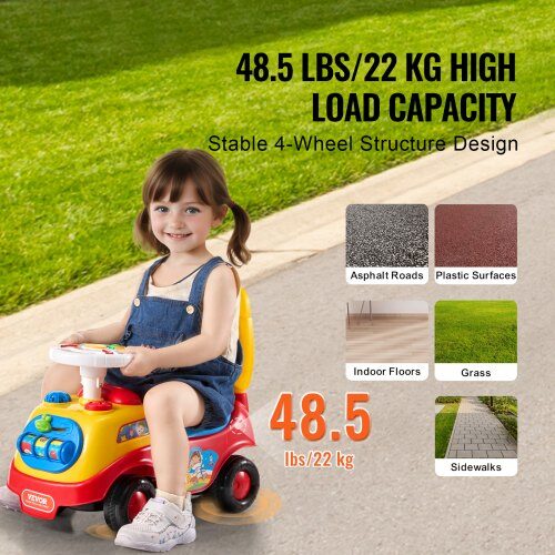 Ride On Skubbil, Ride Racer, 51x25x45 cm, Flerfarvet, Opbevaring
