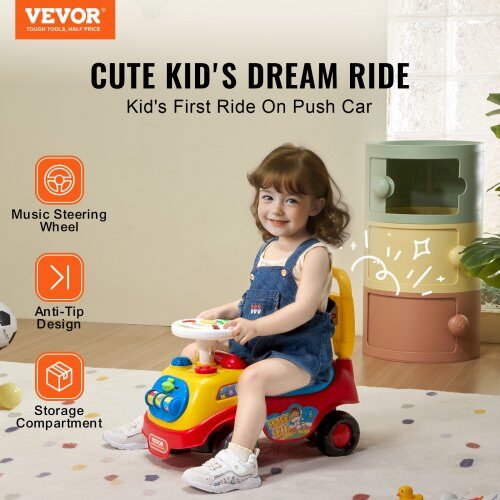 Ride On Skubbil, Ride Racer, 51x25x45 cm, Flerfarvet, Opbevaring