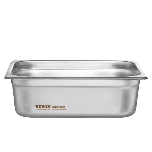 Steam Table Pan, 1/2 storlek med lock, 32,6x26,6x10,2 cm, rostfritt stål