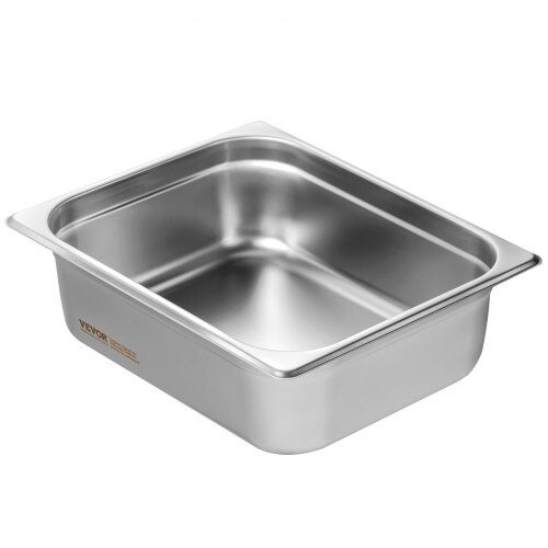 Steam Table Pan, 1/2 storlek med lock, 32.6x26.6x10.2 cm, rostfritt stål