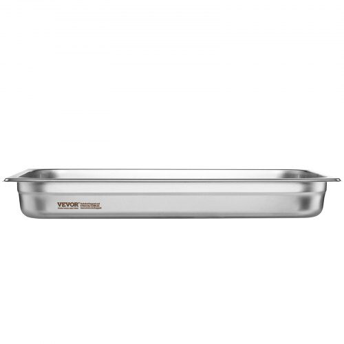 Steam Table Pan, 6-pak fuld størrelse anti-jam, 53x32,8x6,7 cm, rustfrit stål, opbevaring