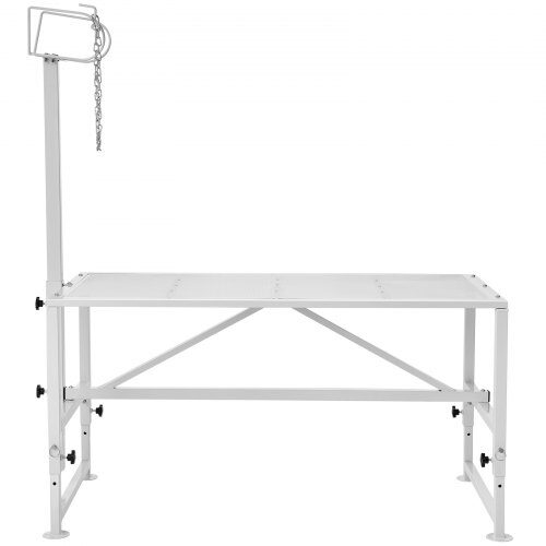 Djurbord, Justerbart get- och fårbord, 119,5x58,4x174 cm, Vit, Metall