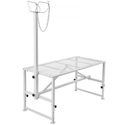 Djurbord, Justerbart get- och fårbord, 119,5x58,4x174 cm, Vit, Metall