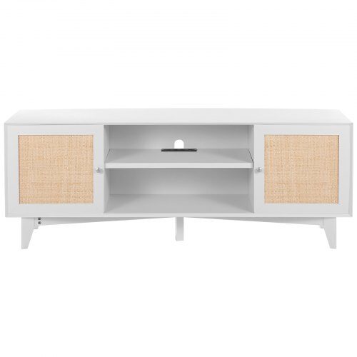 TV-taso, 167.7x39.7x63.6 cm, valkoinen, rottinki