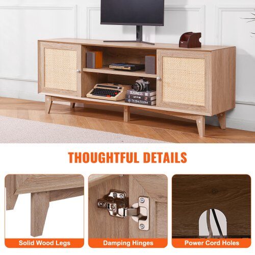 TV-taso, 167.7x39.7x63.6 cm, tammi, rottinki