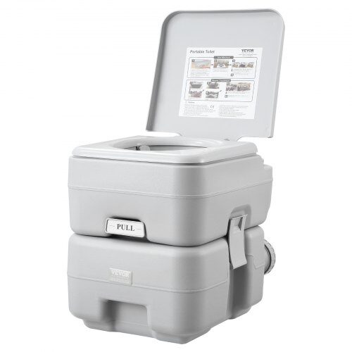 Transportabelt toilet, 43x34x42 cm, grå, rejse camping opbevaring