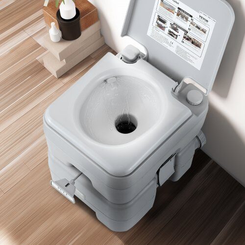 Transportabelt toilet, 43x34x42 cm, grå, rejse camping opbevaring