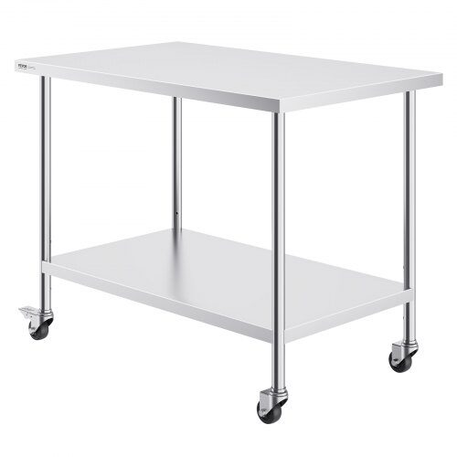 Arbetsbord, 76.2x121.9x95.5 cm, Silver, Rostfritt stål