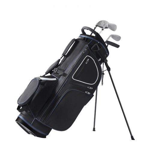 Golfvagnsväska 33x22x89 cm Svart Vit, 600D Polyester, Förvaring