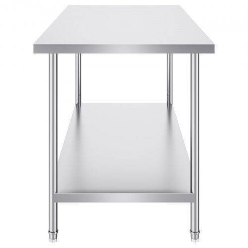 Valmistelupöytä, 76.2x152.4x86.4 cm, ruostumaton teräs, säädettävä korkeus