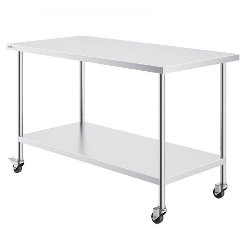 Arbetsbord, 76.2x152.4x95.5 cm, Silver, Rostfritt stål
