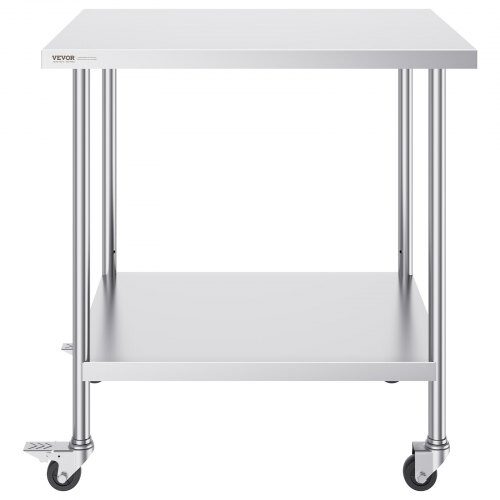 Arbejdsbord, 76.2x91.4x95.5 cm, Sølv, Rustfrit stål