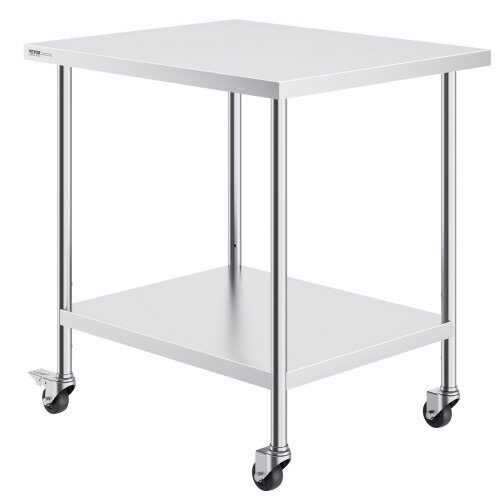 Arbejdsbord, 76.2x91.4x95.5 cm, Sølv, Rustfrit stål