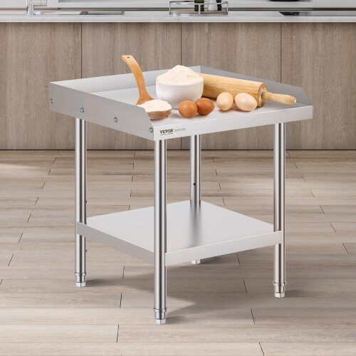 Arbejdsbord, 61x61x66 cm, rustfrit stål, justerbar højde