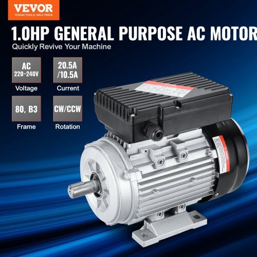 Elektrisk motor, 290x160x215 mm, enfaset, stål