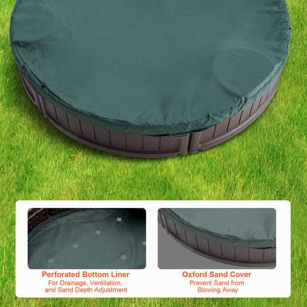 Sandkasse, 183x105,5x23 cm, Brun, HDPE