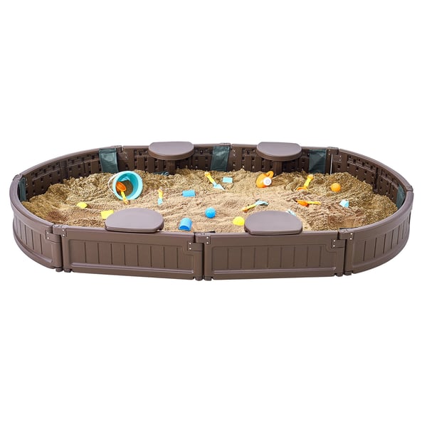 Sandkasse, 183x105,5x23 cm, Brun, HDPE