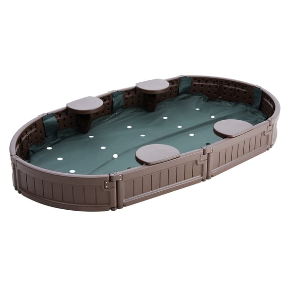 Sandkasse, 183x105,5x23 cm, Brun, HDPE